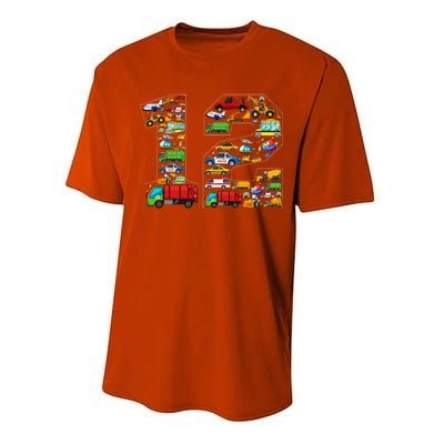 12th Birthday Transportation 12 Year Old Party Performance Sprint T-Shirt