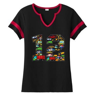 12th Birthday Transportation 12 Year Old Party Ladies Halftime Notch Neck Tee