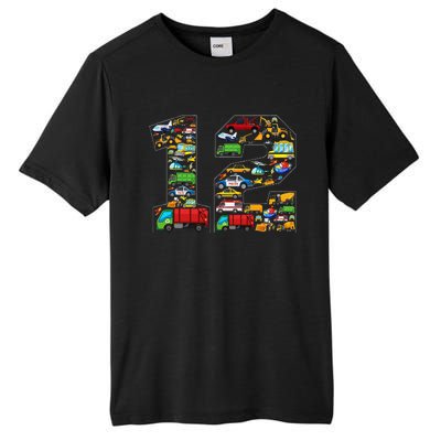 12th Birthday Transportation 12 Year Old Party Tall Fusion ChromaSoft Performance T-Shirt