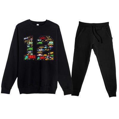 12th Birthday Transportation 12 Year Old Party Premium Crewneck Sweatsuit Set