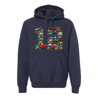 12th Birthday Transportation 12 Year Old Party Premium Hoodie