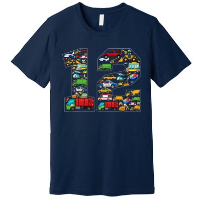 12th Birthday Transportation 12 Year Old Party Premium T-Shirt