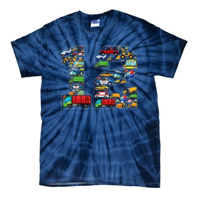 12th Birthday Transportation 12 Year Old Party Tie-Dye T-Shirt