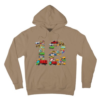 12th Birthday Transportation 12 Year Old Party Hoodie