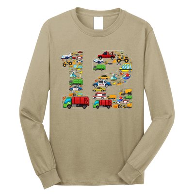 12th Birthday Transportation 12 Year Old Party Long Sleeve Shirt