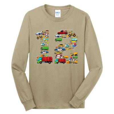 12th Birthday Transportation 12 Year Old Party Tall Long Sleeve T-Shirt