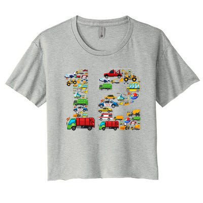 12th Birthday Transportation 12 Year Old Party Women's Crop Top Tee