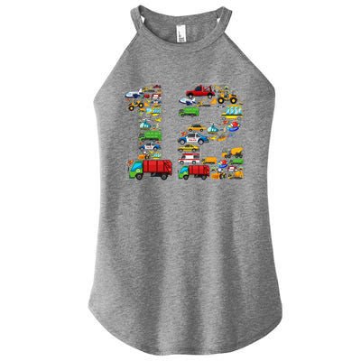 12th Birthday Transportation 12 Year Old Party Women’s Perfect Tri Rocker Tank