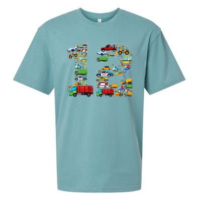 12th Birthday Transportation 12 Year Old Party Sueded Cloud Jersey T-Shirt