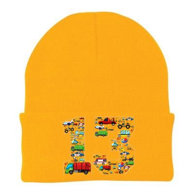 13th Birthday Transportation 13 Year Old Party Knit Cap Winter Beanie