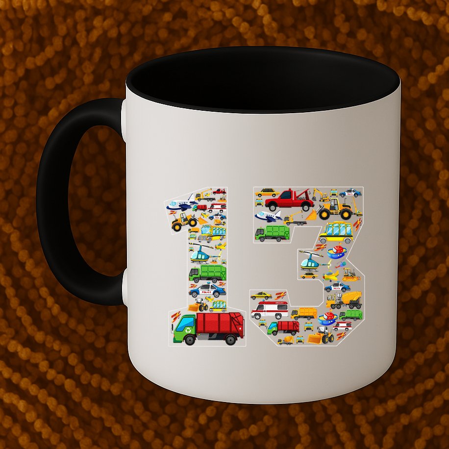13th Birthday Transportation 13 Year Old Party Mug