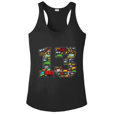 13th Birthday Transportation 13 Year Old Party Ladies PosiCharge Competitor Racerback Tank