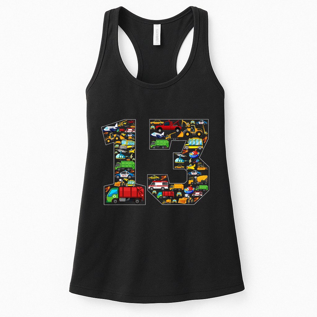 13th Birthday Transportation 13 Year Old Party Womens Tank Top