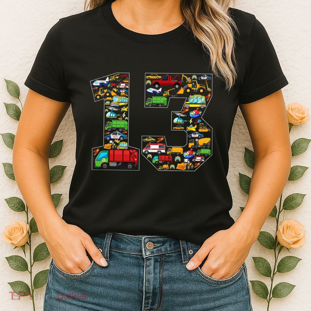 13th Birthday Transportation 13 Year Old Party Womens T-Shirt