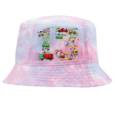 13th Birthday Transportation 13 Year Old Party Tie-Dyed Bucket Hat