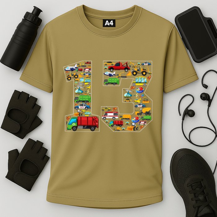13th Birthday Transportation 13 Year Old Party Cooling Performance Crew T-Shirt