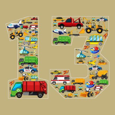 13th Birthday Transportation 13 Year Old Party T-Shirt