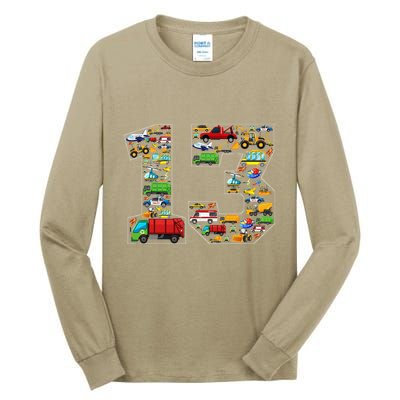 13th Birthday Transportation 13 Year Old Party Tall Long Sleeve T-Shirt
