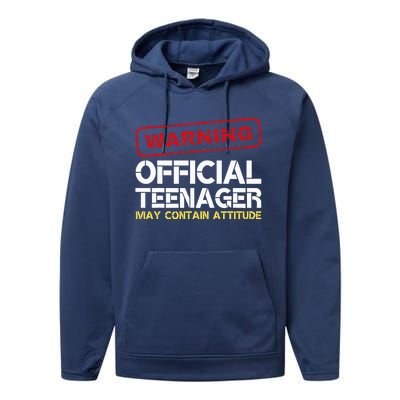 13 Birthday Teenager Boy 13th Birthday Performance Fleece Hoodie