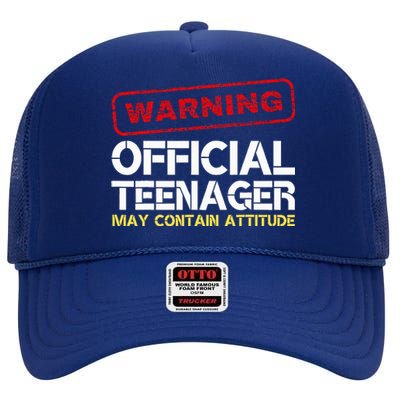 13 Birthday Teenager Boy 13th Birthday High Crown Mesh Back Trucker Hat