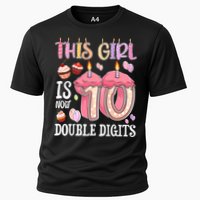 10th Birthday This Girl Is Now 10 Years Old Double Digits Cooling Performance Crew T-Shirt
