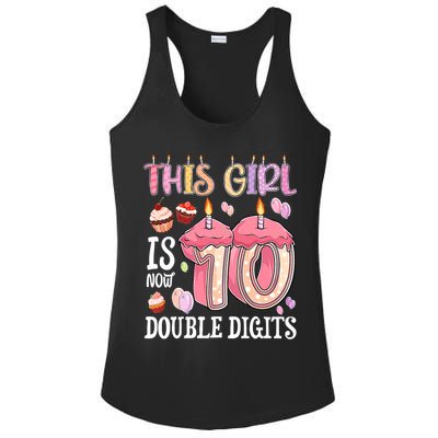 10th Birthday This Girl Is Now 10 Years Old Double Digits Ladies PosiCharge Competitor Racerback Tank