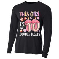 10th Birthday This Girl Is Now 10 Years Old Double Digits Cooling Performance Long Sleeve Crew