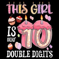 10th Birthday This Girl Is Now 10 Years Old Double Digits Cooling Performance Long Sleeve Crew