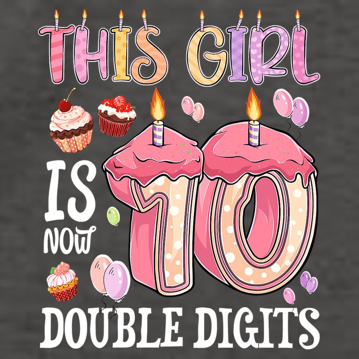10th Birthday This Girl Is Now 10 Years Old Double Digits Vector Backpack