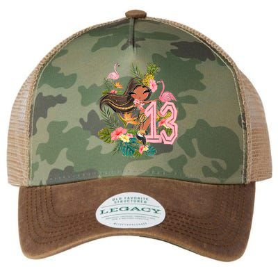 13th Birthday Tiki Party Pool Summer Hula Hawaiian Luau Friend Legacy Tie Dye Trucker Hat