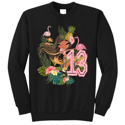 13th Birthday Tiki Party Pool Summer Hula Hawaiian Luau Friend Sweatshirt