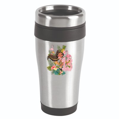 13th Birthday Tiki Party Pool Summer Hula Hawaiian Luau Friend 16oz Travel Tumbler