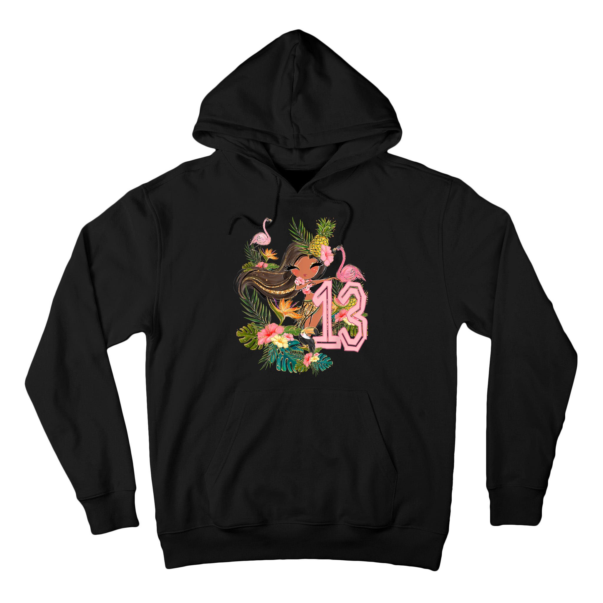 13th Birthday Tiki Party Pool Summer Hula Hawaiian Luau Friend Tall Hoodie