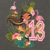 13th Birthday Tiki Party Pool Summer Hula Hawaiian Luau Friend Cotton Canvas Backpack