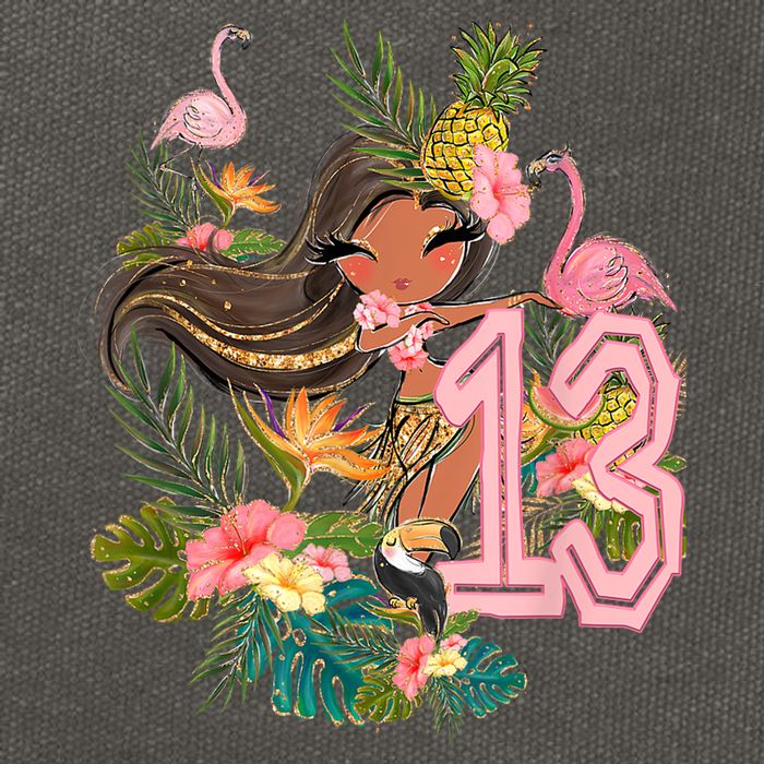 13th Birthday Tiki Party Pool Summer Hula Hawaiian Luau Friend Cotton Canvas Backpack