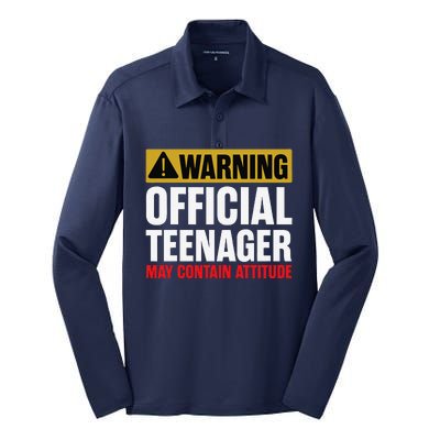 13 Birthday Teenager Boy 13yr Math 13th Birthday Silk Touch Performance Long Sleeve Polo