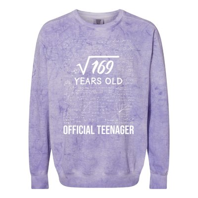 13 Birthday Teenager Boy 13yr Math 13th Birthday Colorblast Crewneck Sweatshirt