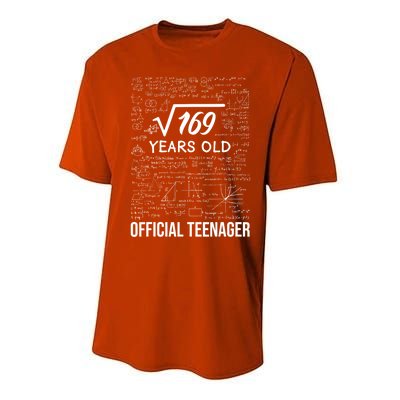 13 Birthday Teenager Boy 13yr Math 13th Birthday Performance Sprint T-Shirt