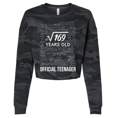 13 Birthday Teenager Boy 13yr Math 13th Birthday Cropped Pullover Crew