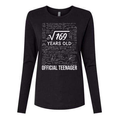 13 Birthday Teenager Boy 13yr Math 13th Birthday Womens Cotton Relaxed Long Sleeve T-Shirt