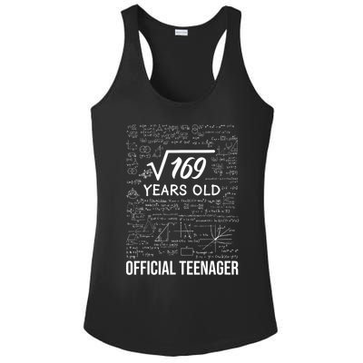 13 Birthday Teenager Boy 13yr Math 13th Birthday Ladies PosiCharge Competitor Racerback Tank