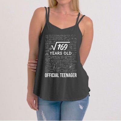 13 Birthday Teenager Boy 13yr Math 13th Birthday Women's Strappy Tank