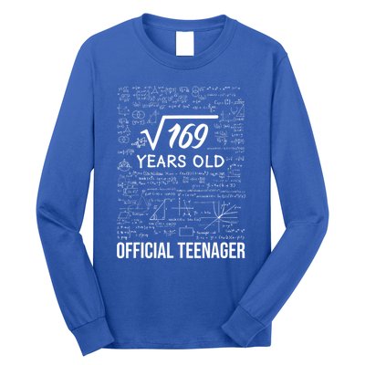 13 Birthday Teenager Boy 13yr Math 13th Birthday Long Sleeve Shirt