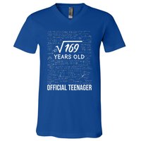 13 Birthday Teenager Boy 13yr Math 13th Birthday V-Neck T-Shirt