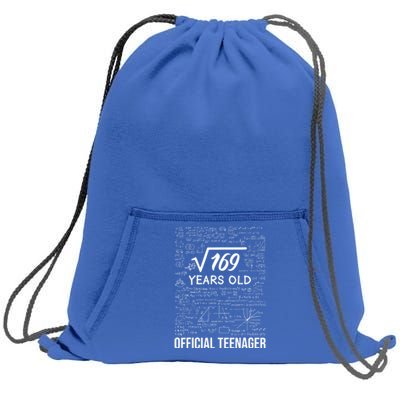 13 Birthday Teenager Boy 13yr Math 13th Birthday Sweatshirt Cinch Pack Bag