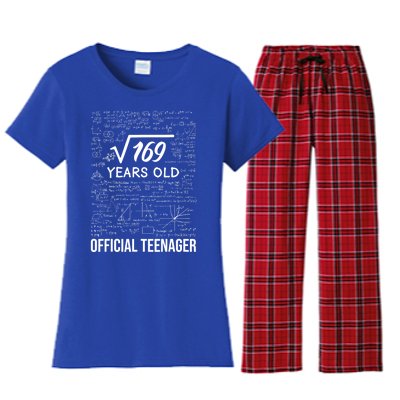 13 Birthday Teenager Boy 13yr Math 13th Birthday Women's Flannel Pajama Set