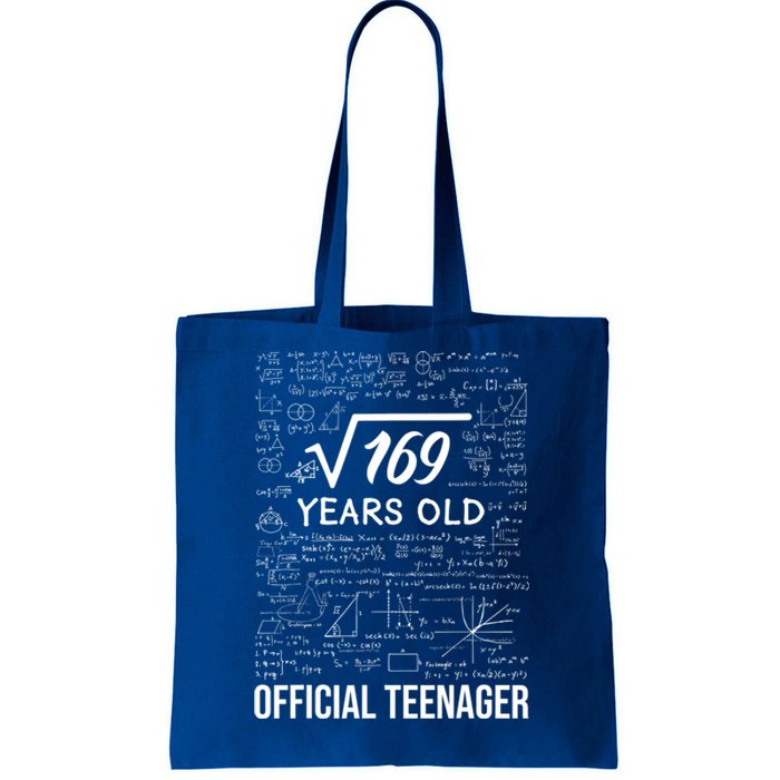 13 Birthday Teenager Boy 13yr Math 13th Birthday Tote Bag