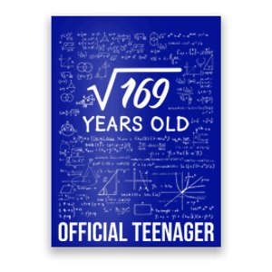 13 Birthday Teenager Boy 13yr Math 13th Birthday Poster