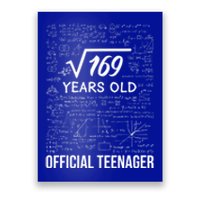 13 Birthday Teenager Boy 13yr Math 13th Birthday Poster