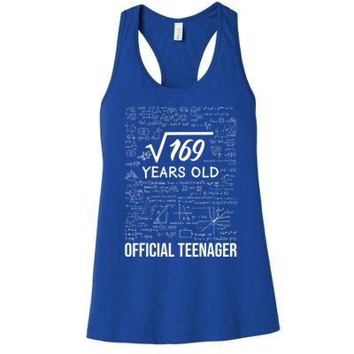 13 Birthday Teenager Boy 13yr Math 13th Birthday Women's Racerback Tank